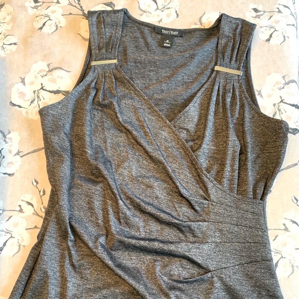 White House Black Market gray faux wrap tank